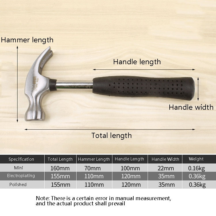 MYTEC Mini Multi-Functional Hammer Hardware Tools Home Escape Claw Hammer, Style: Electroplated Version My Store