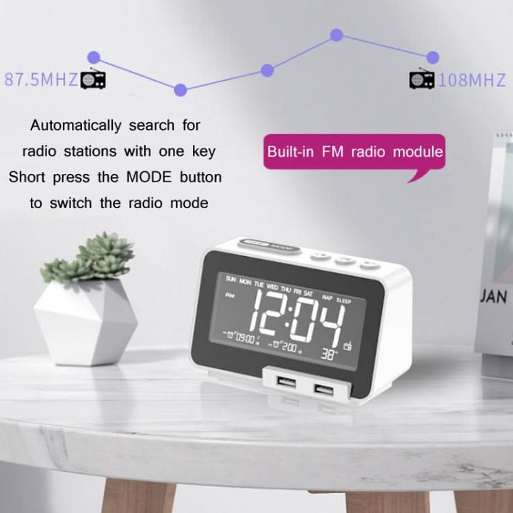 K5 Wireless Bluetooth Speaker Desktop Alarm Clock Radio