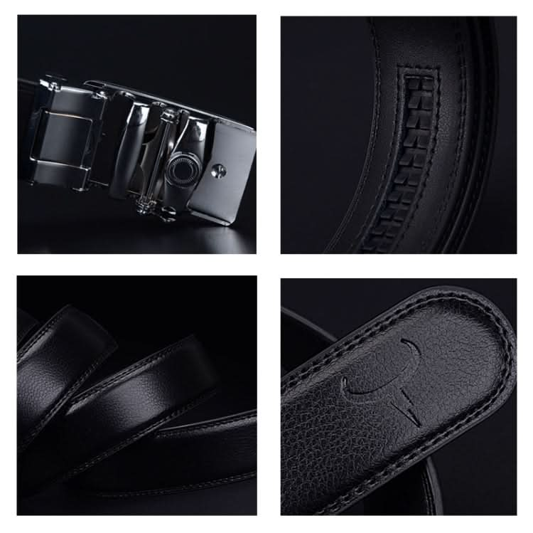 COWATHER CZ025 Men Fashion Business Two-Layer Cowhide Automatic Buckle Belt,Length： Reluova