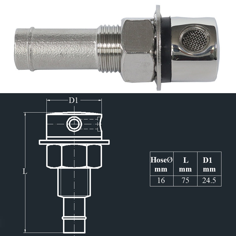 Fuel Breather Vent Straight 316 Stainless Steel  Boat Cabin Oiling Fueling Oil Port Vent Accessories ÎҵÄÉ̵ê