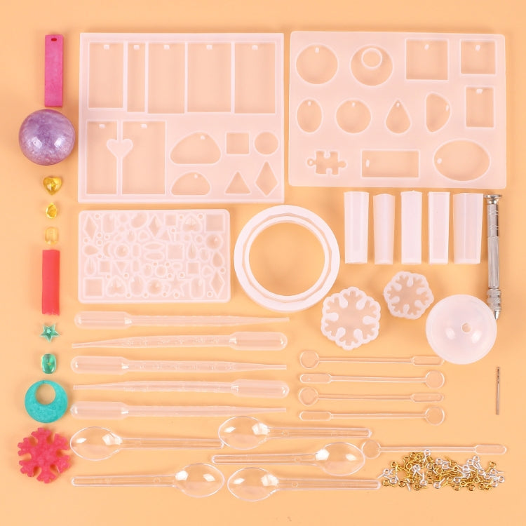 128 Pieces Crystal Drip Mold Tool Set Ornament Pendant Silicone Mold Set