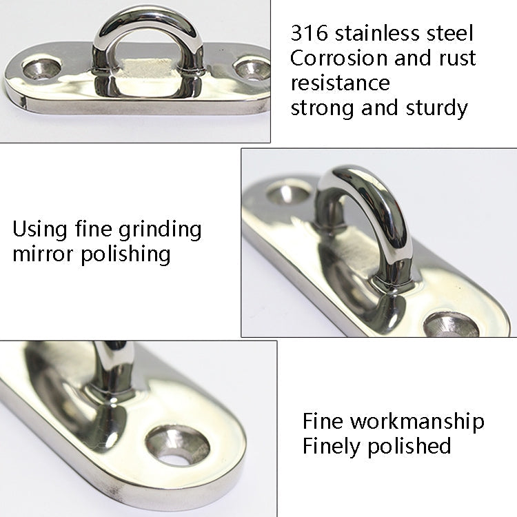 316 Stainless Steel Oval Boat Plate Seat Hand Rowing Boat Fixed Seat Accessories