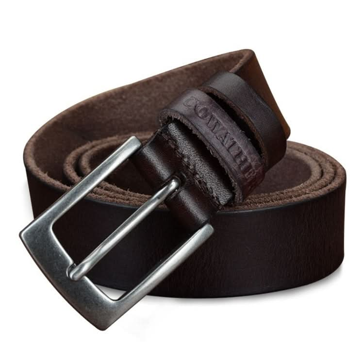 COWATHER XF018 Men Casual Business Pin Buckle Cowhide Belt,Length: Reluova