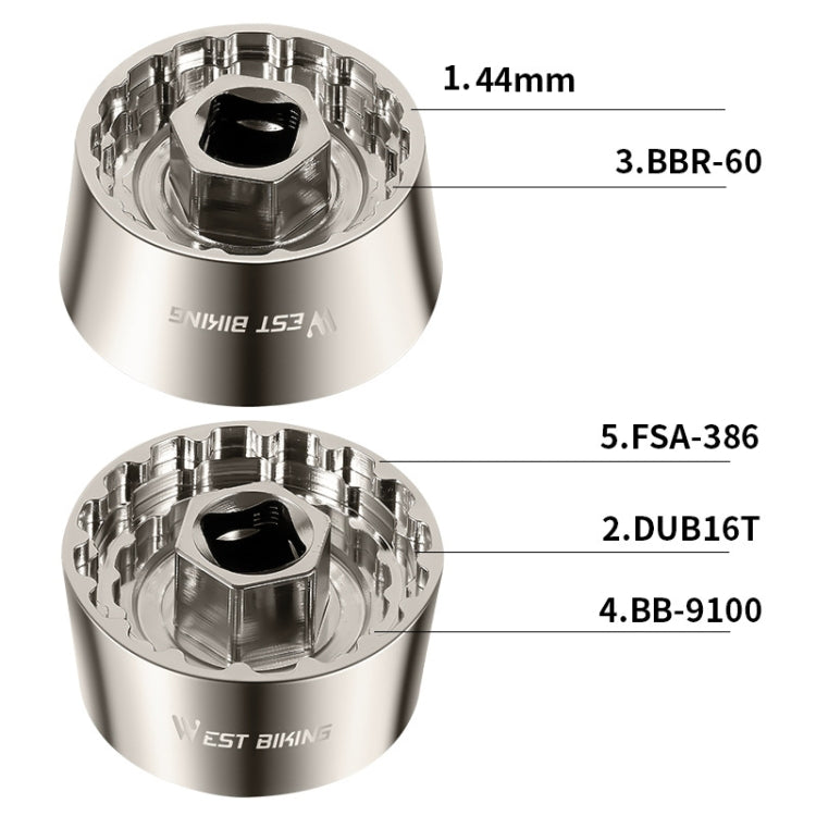 WEST BIKING YP0719253 5 in 1 44MM Bicycle Bottom Brackets Repair Tool