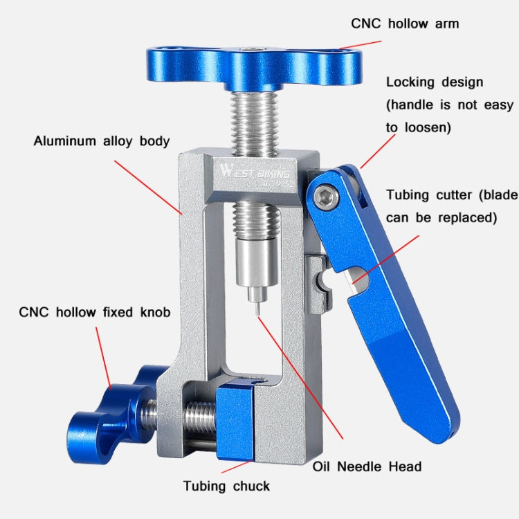 WEST BIKING YP0719252 Bicycle Oil Needle Installation Tool Cycling Tubing Jack Repair Tool