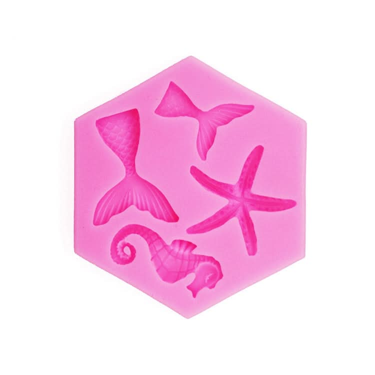 Ocean Series Big And Small Fishtail Starfish Seahorse DIY Baking Liquid Silicone Mold Reluova