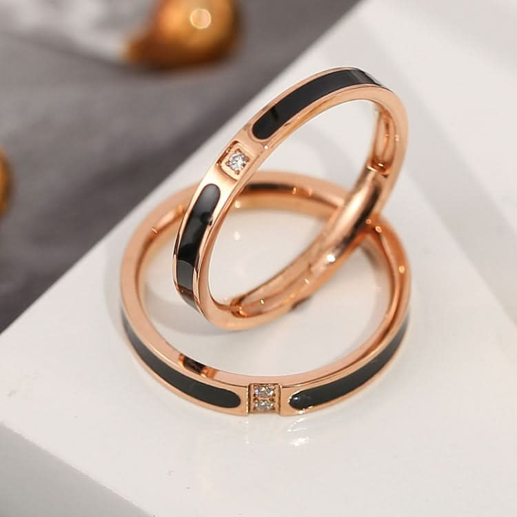 2 PCS Fashion Two Diamond-Studded Titanium Steel Couple Rings For Couple-Reluova