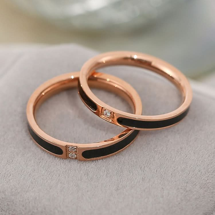 2 PCS Fashion Two Diamond-Studded Titanium Steel Couple Rings For Couple-Reluova