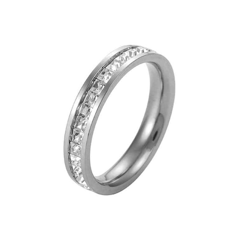 2pcs Girls Simple Titanium Steel Diamond Ring, Series 2-Reluova