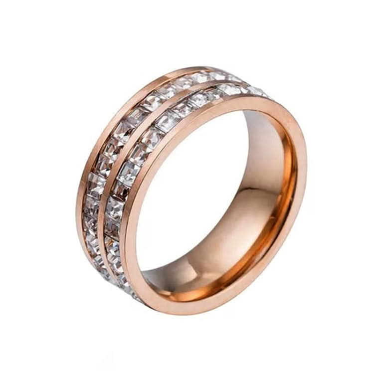 2pcs Girls Simple Titanium Steel Diamond Ring, Series 2-Reluova