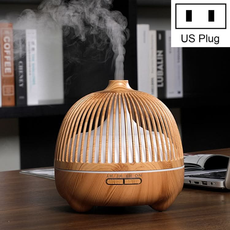 Bird Cage Wood Graphic Aromatherapy Machine Ultrasonic Smart Home Colorful Night Light Hollow Humidifier Reluova