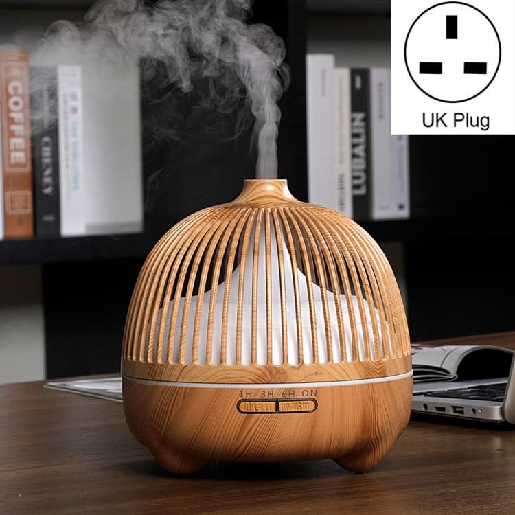 Bird Cage Wood Graphic Aromatherapy Machine Ultrasonic Smart Home Colorful Night Light Hollow Humidifier Reluova