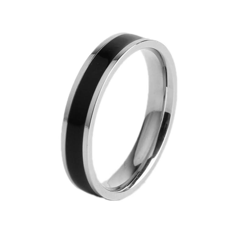 Simple Black White Epoxy Couple Ring Women Titanium Steel Ring Jewelry, Series 2 Reluova