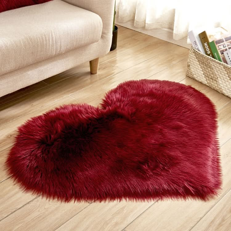 Love Heart Rugs Artificial Wool Sheepskin Hairy Carpet Faux Floor Mat Fur Plain Fluffy Soft Area Rug Tapetes, Series 2 Reluova