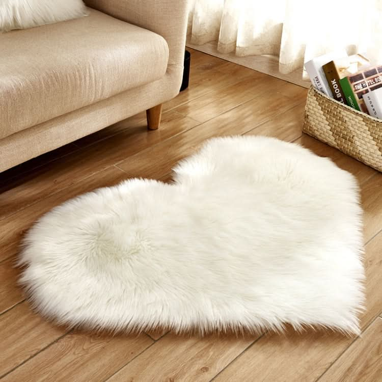 Love Heart Rugs Artificial Wool Sheepskin Hairy Carpet Faux Floor Mat Fur Plain Fluffy Soft Area Rug Tapetes, Series 2 Reluova