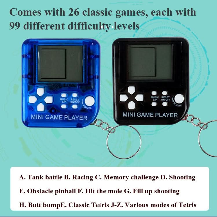 4 PCS Handheld Mini Game Console Toy Classic Brick Game Console with Keychain Reluova