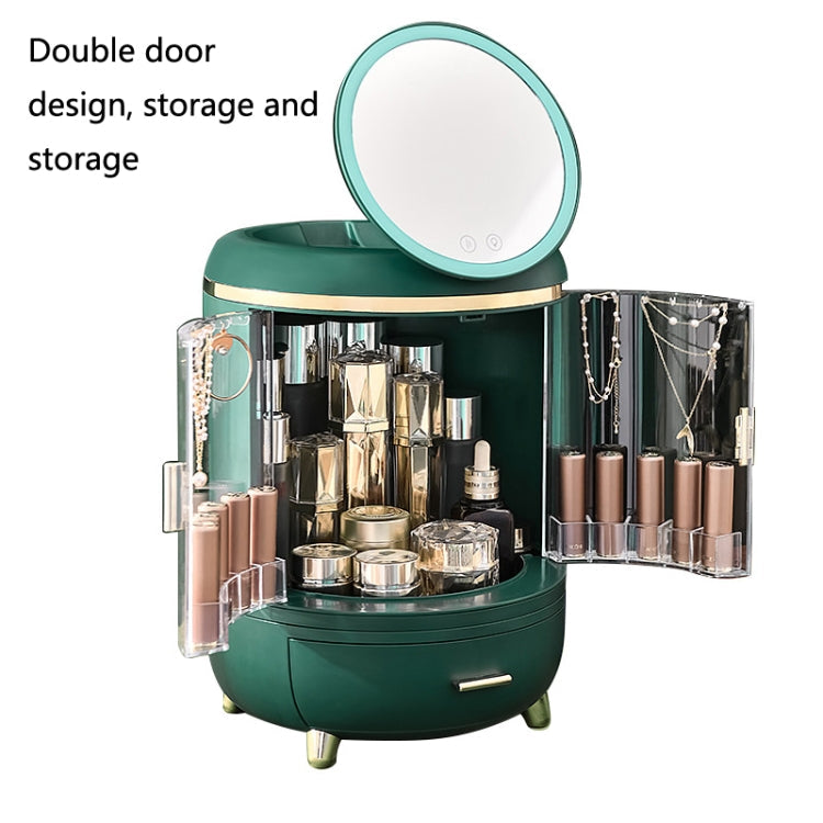 Cosmetic Storage Box With Mirror Large Capacity Dustproof Lipstick Skin Care Product Rack