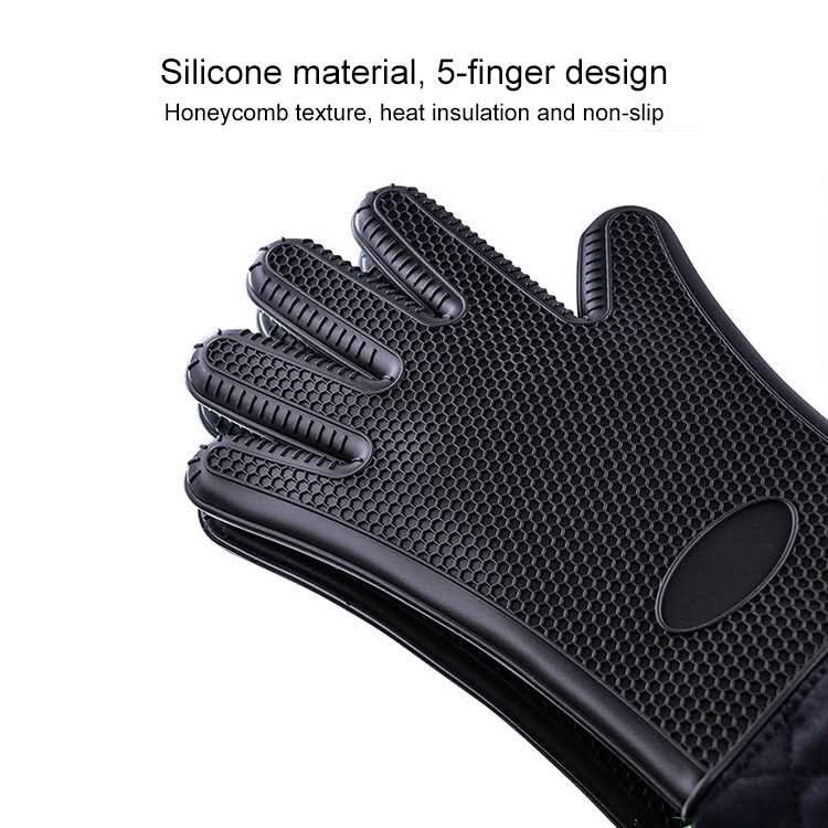 Extended Silicone Non-slip Gloves Resistant To High Temperatures Insulated Microwave Ovens Anti-scalding Gloves - Reluova