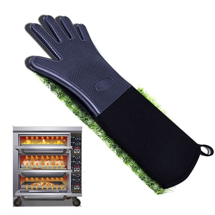 Extended Silicone Non-slip Gloves Resistant To High Temperatures Insulated Microwave Ovens Anti-scalding Gloves - Reluova