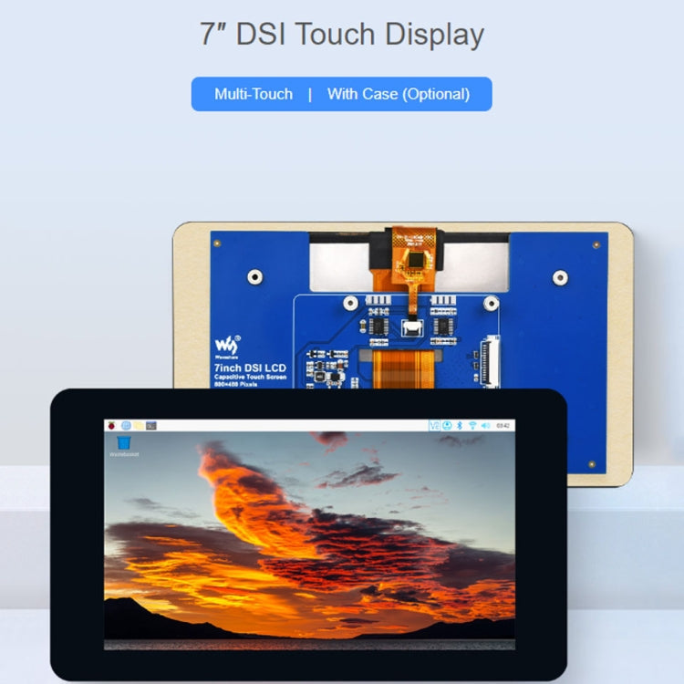 Waveshare 7 inch 800×480 IPS Capacitive Touch Display, DSI Interface, 5-Point Touch Reluova