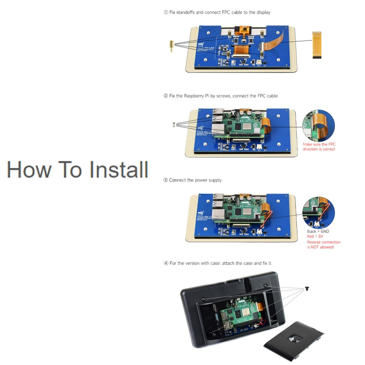 Waveshare 7 inch 800×480 IPS Capacitive Touch Display, DSI Interface, 5-Point Touch Reluova