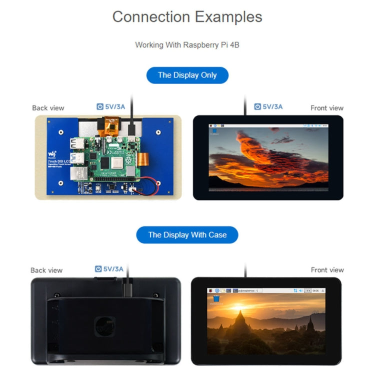 Waveshare 7 inch 800×480 IPS Capacitive Touch Display, DSI Interface, 5-Point Touch Reluova