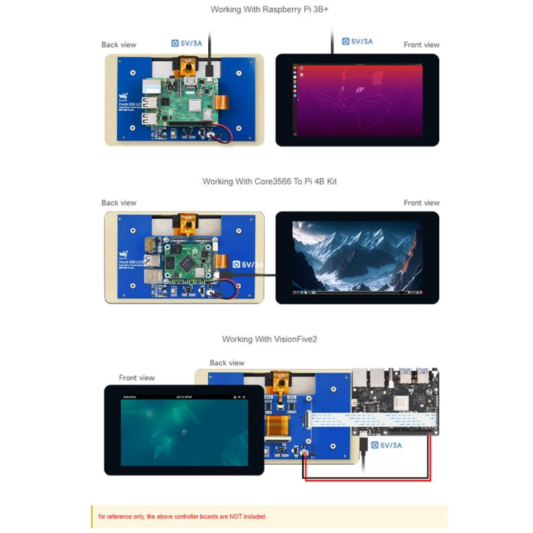 Waveshare 7 inch 800×480 IPS Capacitive Touch Display, DSI Interface, 5-Point Touch Reluova