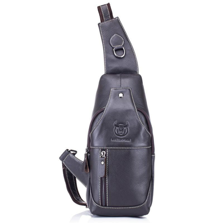 BULL CAPTAIN 019 Retro Men Leather Crossbody Shoulder Bag First-Layer Cowhide Chest Bag, Colour: Black + Buckle My Store