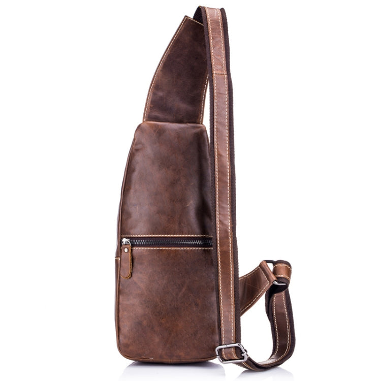 BULL CAPTAIN 019 Retro Men Leather Crossbody Shoulder Bag First-Layer Cowhide Chest Bag, Colour: Black + Buckle My Store