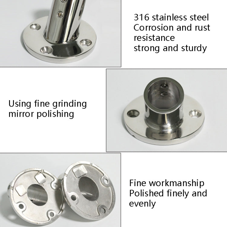 60 Degree Round Pipe Seat 316 Stainless Steel Corrosion-Resistant Marine Tube Seat-Reluova