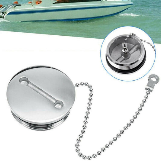 Stainless Steel Boat Deck Fill Filler Replacement Cap + Chain Boat Replacement Accessories ÎҵÄÉ̵ê