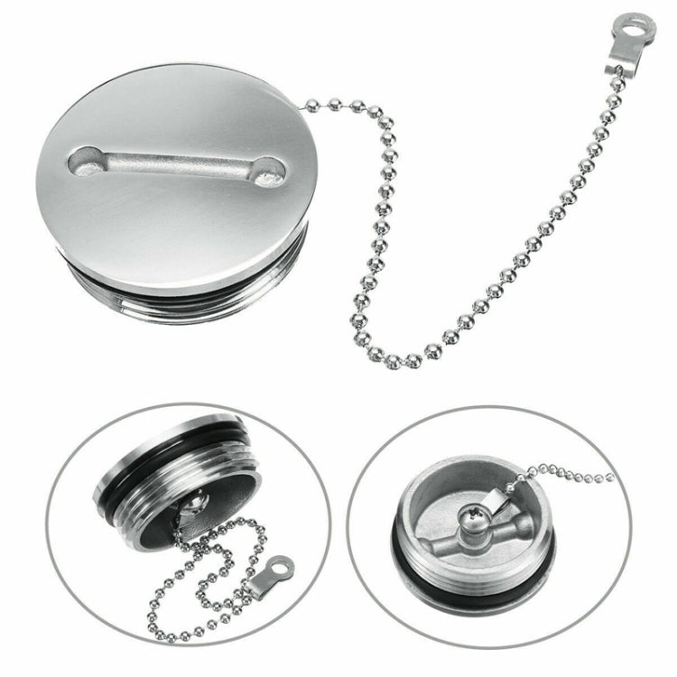 Stainless Steel Boat Deck Fill Filler Replacement Cap + Chain Boat Replacement Accessories