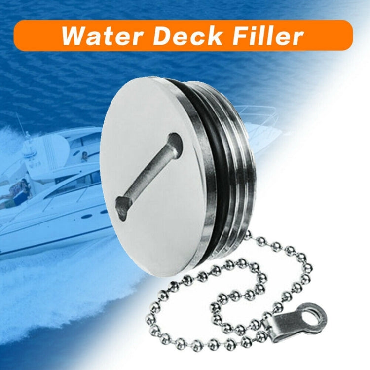 Stainless Steel Boat Deck Fill Filler Replacement Cap + Chain Boat Replacement Accessories