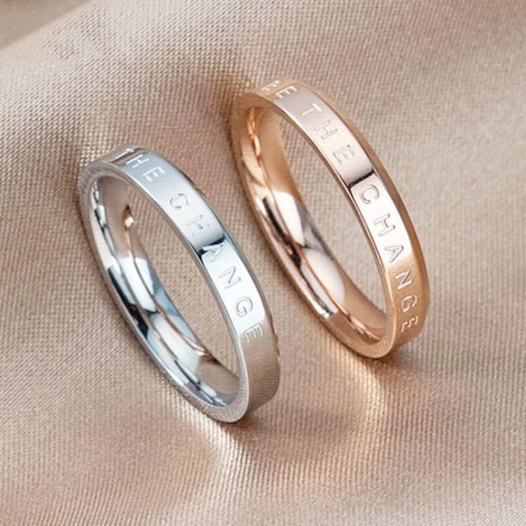 Fashion Simple Narrow BE THECHANGE Ring Electroplated 18k Titanium Steel Couple Ring Reluova