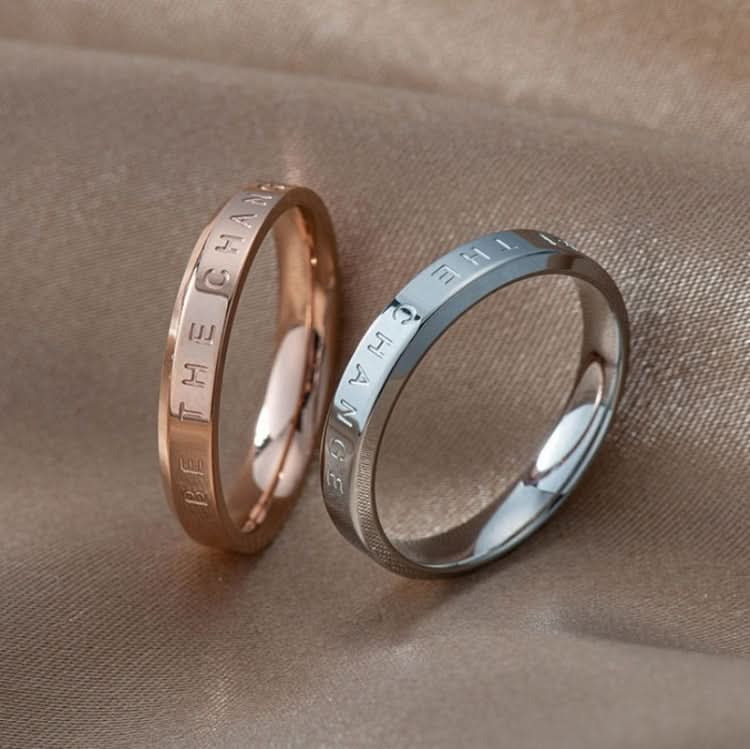 Fashion Simple Narrow BE THECHANGE Ring Electroplated 18k Titanium Steel Couple Ring Reluova