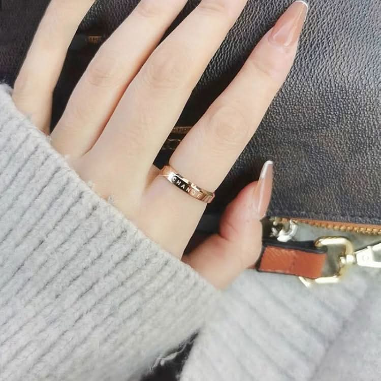 Fashion Simple Narrow BE THECHANGE Ring Electroplated 18k Titanium Steel Couple Ring Reluova