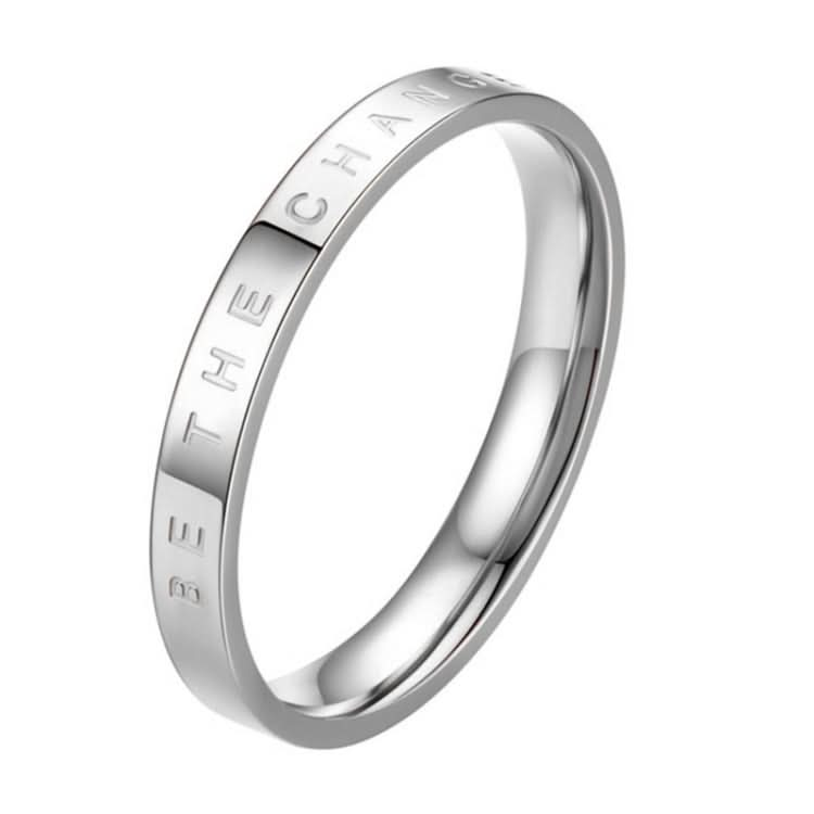 Fashion Simple Narrow BE THECHANGE Ring Electroplated 18k Titanium Steel Couple Ring Reluova