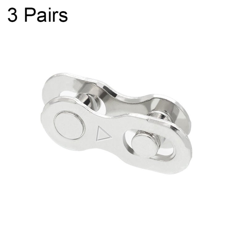 3 Pairs 6/7/8 Speed (Silver) ZH405 Mountain Road Bicycle Chain Magic Buckle Chain Quick Release Buckle-Reluova