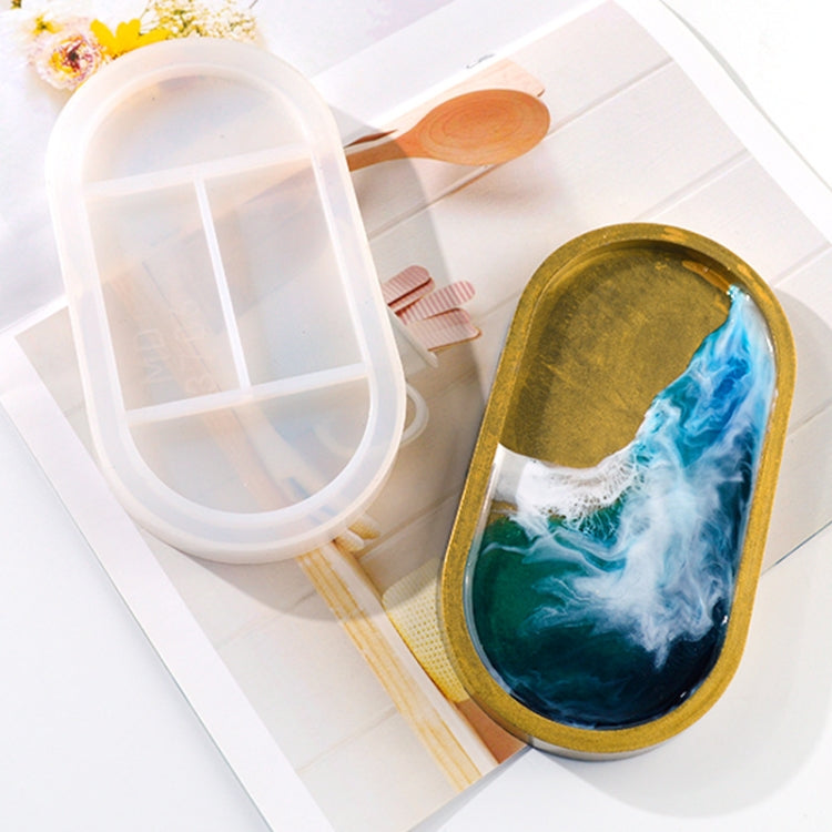 Oval Dish Silicone Mold DIY Crystal Glue Storage Box Mold