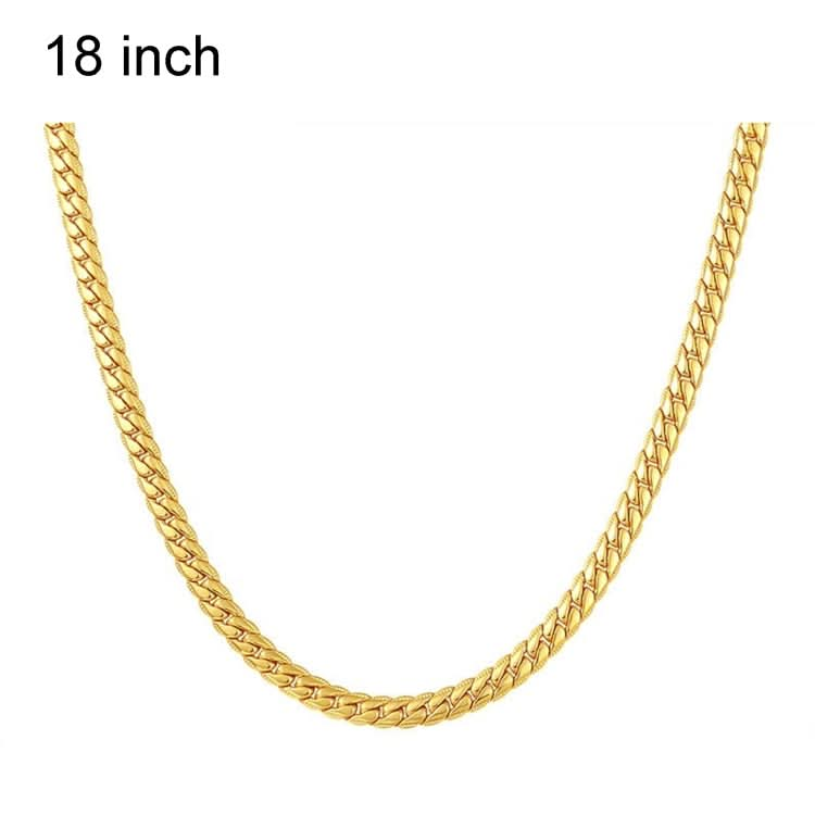 2 PCS 5mm Full Sideways Gold Plated Necklace Fashion Jewelry, Specification:-Reluova