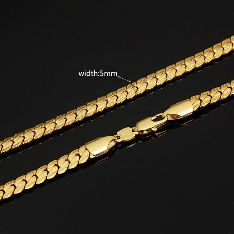 2 PCS 5mm Full Sideways Gold Plated Necklace Fashion Jewelry, Specification:-Reluova