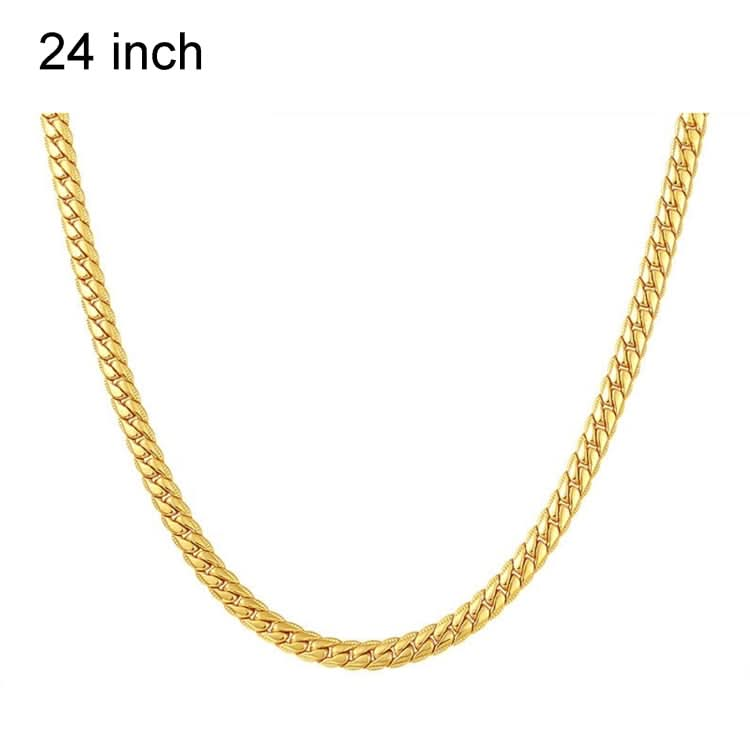 2 PCS 5mm Full Sideways Gold Plated Necklace Fashion Jewelry, Specification:-Reluova