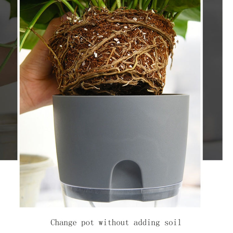 Transparent Plastic Double-Layer Water Storage Automatic Water-Absorbing Flowerpot My Store