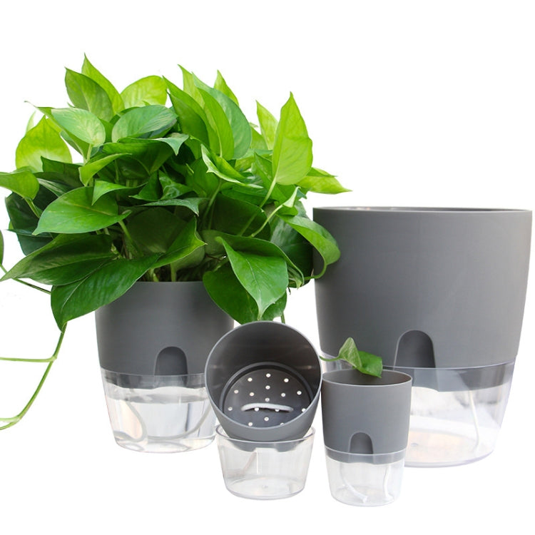 Transparent Plastic Double-Layer Water Storage Automatic Water-Absorbing Flowerpot My Store