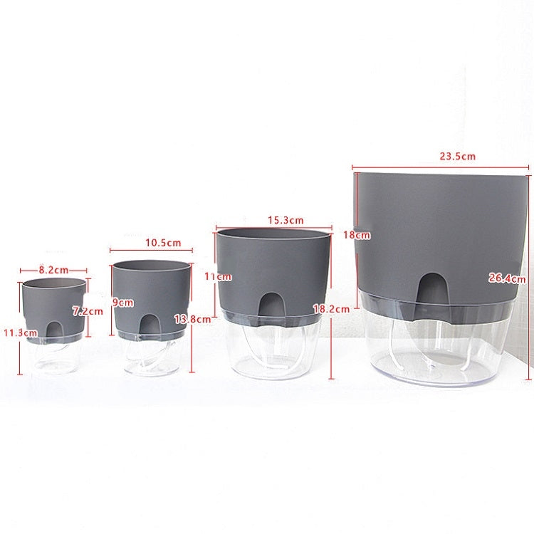 Transparent Plastic Double-Layer Water Storage Automatic Water-Absorbing Flowerpot My Store