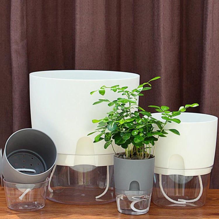 Transparent Plastic Double-Layer Water Storage Automatic Water-Absorbing Flowerpot My Store