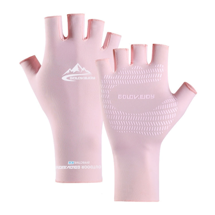 GOLOVEJOY XG24 Ice Silk Sun Protection Gloves Outdoor Cycling Anti-Skid Quick-Drying Half-Finger Gloves Reluova