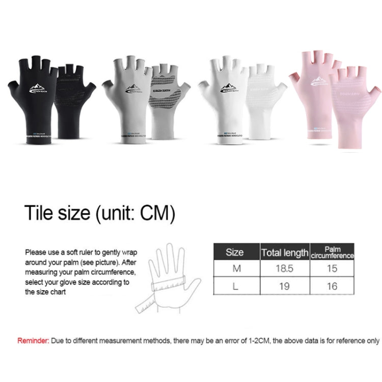 GOLOVEJOY XG24 Ice Silk Sun Protection Gloves Outdoor Cycling Anti-Skid Quick-Drying Half-Finger Gloves