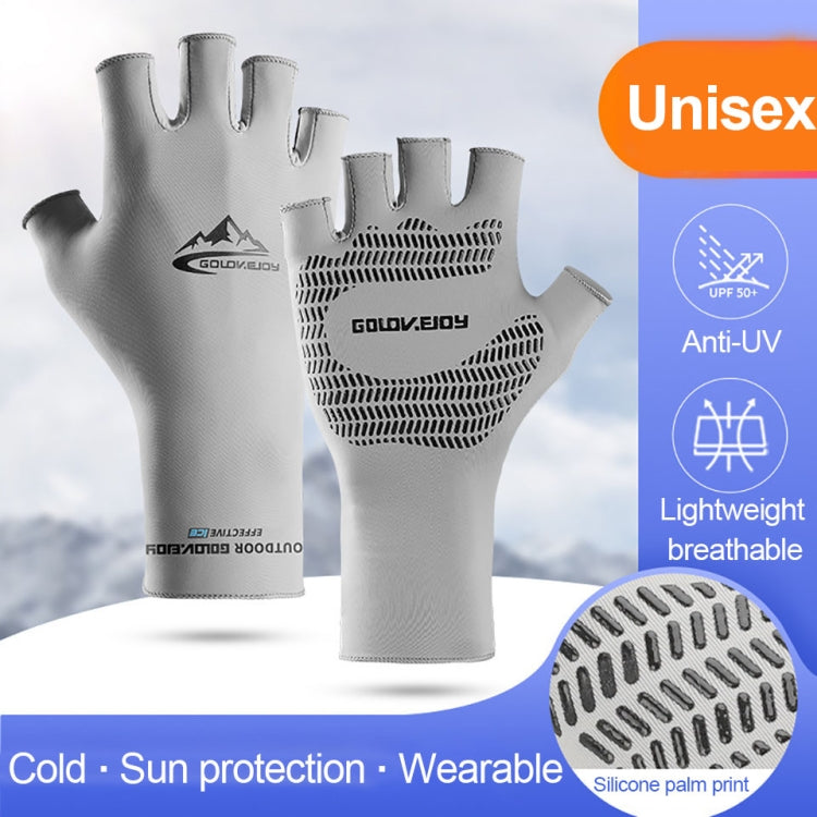 GOLOVEJOY XG24 Ice Silk Sun Protection Gloves Outdoor Cycling Anti-Skid Quick-Drying Half-Finger Gloves