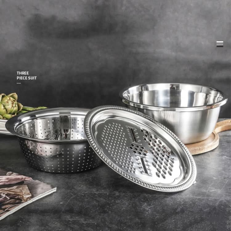 Stainless Steel Multifunctional Grater Kitchen Draining And Washing Basin Set Reluova